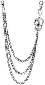 Layered Punk Pants Chain for Men Women, Gothic Hip Hop Jean Chain Wallet Chain Biker Trouser Chain with Skull Accent - Goth Emo Fashion Keychain Accessories