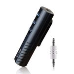 KINDRM Bluetooth 5.0 Receiver, Wireless 3.5mm AUX Jack Audio Adapter, Portable Hands-Free Bluetooth Stereo Receiver for Headphones, Car Speakers/Home Stereo, Black
