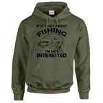 Bang Tidy Clothing Fishing Gifts Hoodie for Men - Mens Funny Carp Fishermen Hoodies Jumpers - If It's Not - Military - L