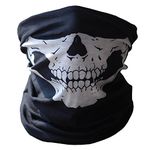 Elisona Skull Tubular Protective Dust Mask Bandana Motorcycle Polyester Scarf Face Neck Warmer for Snowboard Skiing Motorcycle Biking