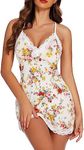 Avidlove Women's Sleepwear Cami Nightdress Spaghetti Strap Nightgown Chemise Lingerie (Pattern 8,XL)