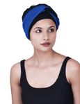 SAKUCHI Chemo Bamboo Sleep Cap with Knotted Twisted Headband for Cancer Patients Headwear for Women… Classic Blue