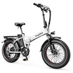 Heybike Mars Electric Bicycle Foldable 20" x 4.0 Fat Tire Electric Bicycle with 1000W Peak Motor，624WH Removable Battery and 50 Miles Max Range, Dual Shock Absorber for Adults