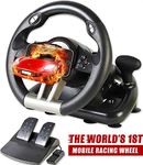 Serafim R1+ Racing Wheel for Xbox One Series X|S PS4 PS3 Nintendo Switch PC iPhone Android mobile phone steering wheel gaming with responsive foot pedals paddle shifters mounting clamp gear stick