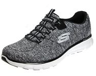 Skechers Womens Relaxed Fit Empire Game On Walking Shoe,Black/White,US 7 M