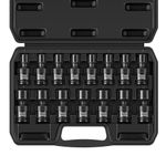 Reniteco 15-Piece 3/8" Drive Impact Universal Socket Set, Swivel Socket Set, Metric, 8-22mm, Cr-Mo Steel, 6 Point
