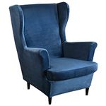 Mingfuxin Wingback Chair Covers 2 Piece Set Stretch Wing Chair Cushion Sofa Slipcover, Removable Velvet Wing Back Armchair Slipcovers Furniture Protector for Living Room Bedroom Hotel