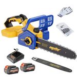 Electric Cordless 40V 14In & 12In Chainsaw Compatible with Dewalt 20V MAX Battery, 1700W Brushless Motor with 4Ah Batteries & Rapid Charger, Auto Oiler for Wood Cutting, Tree Trimming, Pruning