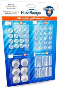 HushBumps Ultra-Quiet Gel Bumpers – 104 Piece Variety Pack – Multi-Layer Polyurethane Absorbs Shock & Dampens Sound – Protect & Quiet Cabinets, Drawers, Interior Doors & Sliding Doors