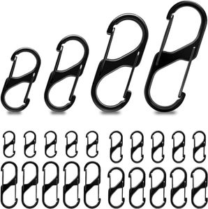 Zipper Clips Anti Theft 20 Pcs Zipper Pull Locks for Backpacks, Dual Spring Mini S Carabiner Zipper Clip Theft Deterrent for Luggage Suitcase Camping Key Chain Backpack Zipper Clip Anti-Theft 4 Size