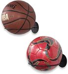 Wallniture Sporta Wall Mount Sports Ball Holder Display Storage Steel Black Set of 2