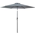 Albert Austin 2.7m Large Garden Parasol with Push-Button Tilt Mechanism UV 30+ Protection Water Repellent Polyester Cover Air Vent Easy to Assemble Outdoor Garden Umbrella for Lawn Backyard Pool Patio