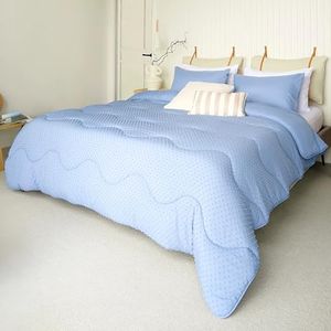 Night Lark - Coverless Duvet - 4.5 Tog - Super King - Tufted Dots Collection - Luxury Bedding - Hypoallergenic - Machine Washable - Dusk Blue