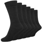 Cob Stallion- Men’s Black Socks, Comfortable and Breathable Cotton Rich Dress Socks for Men, Multipack 6-11 UK (6 Pairs Black)