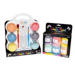 DIY Sidewalk Chalk Paint Set & 6pk Refill - Non-Toxic, Washable Powdered Chalk - Simply Mix in Water and Use a Paintbrush to Create Colorful Artwork on The Sidewalk or Chalkboard, for Kids Ages 5+