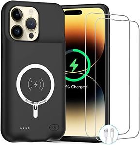 Battery Case for iPhone 14 Pro Max,Upgraded 12000mAh Rechargeable Portable Charging Case with Wireless Charging Compatible for iPhone 14 Pro Max (6.7inch) with Carplay Battery Pack Charger Case -Black