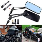 YOUNDERM Motorcycle Rectangle Rearview Side Mirrors for Harley Softail Sportster Honda Yamaha Cruiser Chopper Bobber