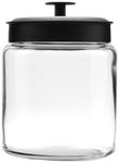 Anchor Hocking 96-oz Montana Glass Jars with Fresh Seal Lids, Black Metal, Set of 2