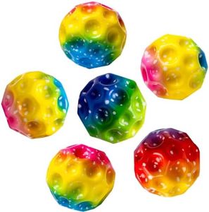 HOMQYTE High Elasticity Ball, Super High Bouncing Foam Balls for Adults Improve Hand-Eye Coordination Sports Training (6P, Colorful)