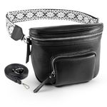 Fanny Pack Crossbody Sling Bag for Women Waist Bag Travel Belt Bags Bum Bag Gifts for Women Men (Black)