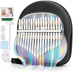 MUINS Clear Kalimba Thumb Piano,Transparent Crystal Acrylic Finger Piano Kalimba 17 Key,Bear Shape Thumb piano,Musical Instrument Gifts for Adults Beginners (Bear Hand)