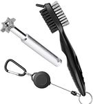 Golf Groove Sharpener Tool, Gzingen Golf Club Groove Sharpener and Retractable Golf Club Brush, for Golfers, Practical Sharp and Clean Kits for All Golf Irons (Silver)