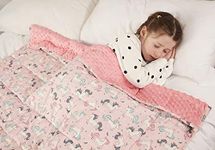 viceroy bedding Weighted Blanket for Children Kids Autism Anxiety - 100% Cotton with Sensory Soft Dot Reverse Side - Heavy Weight Blanket for Sleep Therapy (Unicorn Pink, 100cm x 155cm, 4.5kg)