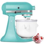 Ice Cream Maker Attachment for KitchenAid Stand Mixer, Kithcen aid Ice Cream Maker Attachment - Compatible with 4.5 QT and Larger Stand Mixers, 2-Quart Frozen Ice Cream Bowl for Homemade Frozen Treats