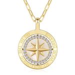 LOUISA SECRET Compass Pendant Necklace for Women Girls 925 Sterling Silver, Enjoy the Journey Necklace, Graduation Gift Necklace for Friends, Birthday Anniversary Jewelry Gift for Women Wife Girls