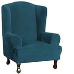 Turquoize Wing Chair Slipcover Velv