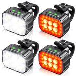 Bike Lights Set Super Bright, CIRYCASE USB Rechargeable Bike Light with Spot & Flood Beam, IP65 Waterproof Cycle Lights for Night Riding, DIY 2 x 4 + 2 x 6 Lighting Modes Bike Lights Front and Back