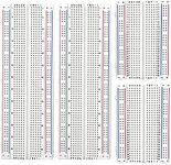 MCIGICM Breadboards, 2Pcs 830 Point and 2Pcs 400 Point Solderless Bread Board for Proto Shield Distribution Connecting Blocks