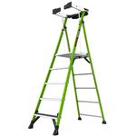 Little Giant Ladders 5 Tread Fortress GRP Fibreglass Platform Step Ladder, Platform Height 1.38m, Closed Height 2.81m
