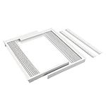 Forestchill Window Air Conditioner Side Panel with frame, Room AC Accordion Filler Curtain Kit Replacement, Include Window AC Side Panels & Frames (White, Fit 15,000 BTU Units)