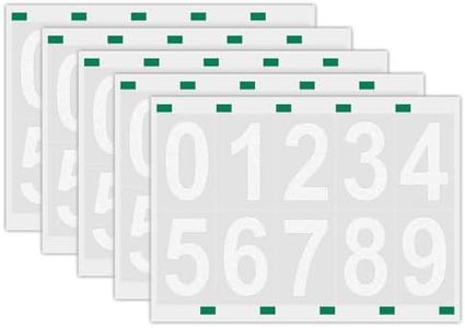 Lacasa 4 Inch Reflective Mailbox Numbers for Outside, 5 Sets Waterproof Vinyl Self Adhesive House Address Numbers for Mailbox, Door, Signs, Cars, Trucks, Home, Business