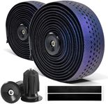 CLUTUTJL Road Bike Handlebar Tapes, Dazzling Purple Bicycle Bar Tape with High Stain Resistance Silicone Surface, Shock Absorbing EVA Bike Grip Tapes for Handlebar (Set of 2, Purple)