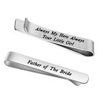 Mens Money Clip for Dad Always My Hero Always Your Little Girl Engraved Money Clip Gift for Dad Father of The Bride Gift (Always my-Tie clips)