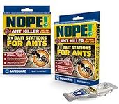 NOPE! Ant Killer Bait Station (6 x 5g) Indoor & Outdoor. Eradicates Ants and their Colony & Nest