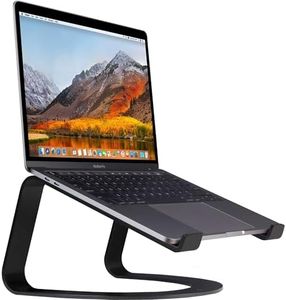 Twelve South Curve Laptop Stand, MacBook Stand - Ergonomic Aluminum Laptop Holder for Apple, Dell, HP, Lenovo, Fits 11" to 17" Laptop, Laptop Cooling Stand, Portable Laptop Riser for Desk, Black