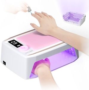 krofaue 380W Fast Curing UV Nail Lamp with Auto Sensor Professional Cordless UV Light for Gel Nails with Detachable Arm Rest, 6 Timers UV/LED Nail Dryer for Nail Salon and Home DIY