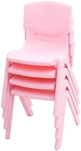 Set of 4 Kids Plastic Pink Chair Up to 100KG