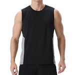 visionreast T Shirts Men Sleeveless Breathable Mens Vest Tank Tops Quick-Dry Athletic Sports Undershirt Lightweight Black M