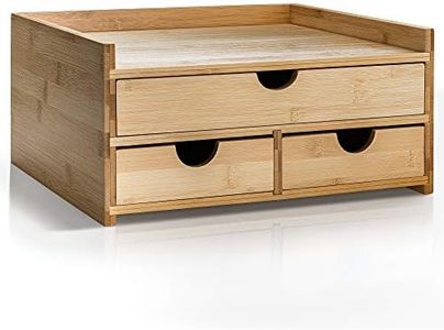 Prosumer's Choice Bamboo Desktop Organizer with 3 Drawers and US Letter Size Paper Tray for Home and Office | Drawer Organizer | Letter Tray