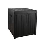 EHHLY Deck Box, 51 Gallon Package Bin Delivery Box for Outside Front Porch, Patio Outdoor Deck Storage Boxes Waterproof, UV Resistant Plastic Resin Pool Storage Bins with lids, Black