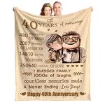 MOTNSA 40th Anniversary Blanket Gifts Wedding for 40th, 40 Years of Marriage Gift for Wife, Parents, Friends - Warm 40th Wedding Idea Valentine's Day Gift Idea (50"x60")