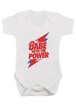 Babe With The Power Baby Grow | Unisex Cool Bowie Music Bodysuit Vest - Alternative Rock Baby Shower Gifts | BABY MOO'S UK (0-3 months)