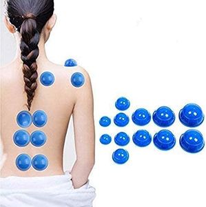 Healthcom Silicone Cupping Set Acupuncture Cupping Therapy Set Professional Body Massage Cup Set12 Pcs(Blue)