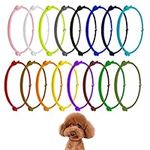 16pcs Puppy ID Collars, Soft Polyester Adjustable Whelping Collars Puppy Identification Collars Kitten Collars Newborn Puppies Supplies for Litter Pet (Multicoloured)