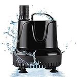 hygger Submersible Water Pump,1500L/H 40W Aquarium Water Pump,Ultra Quiet Fountain Water Change Aquarium Water Feature Pump Fish Tank Circulation Pump with 3 Nozzles,for Pond Garden Fish Tank