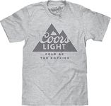 Tee Luv Men's Coors Light Beer Shirt - Cold As The Rockies Mountain Logo T-Shirt, Athletic Gray, XL